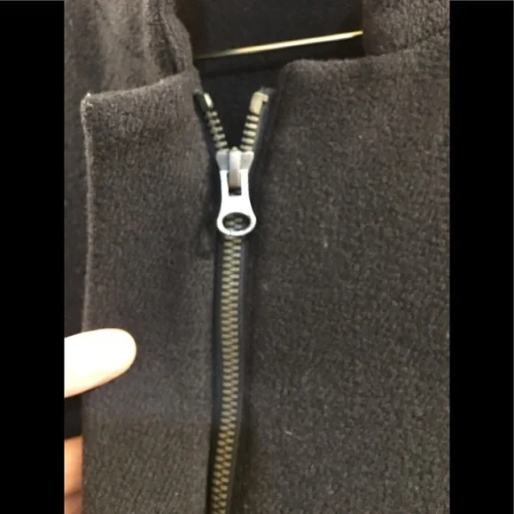 Eileen Fisher Zipper Wool Blend Cardigan Sweater Coat Black OH. - Picture 3 of 9